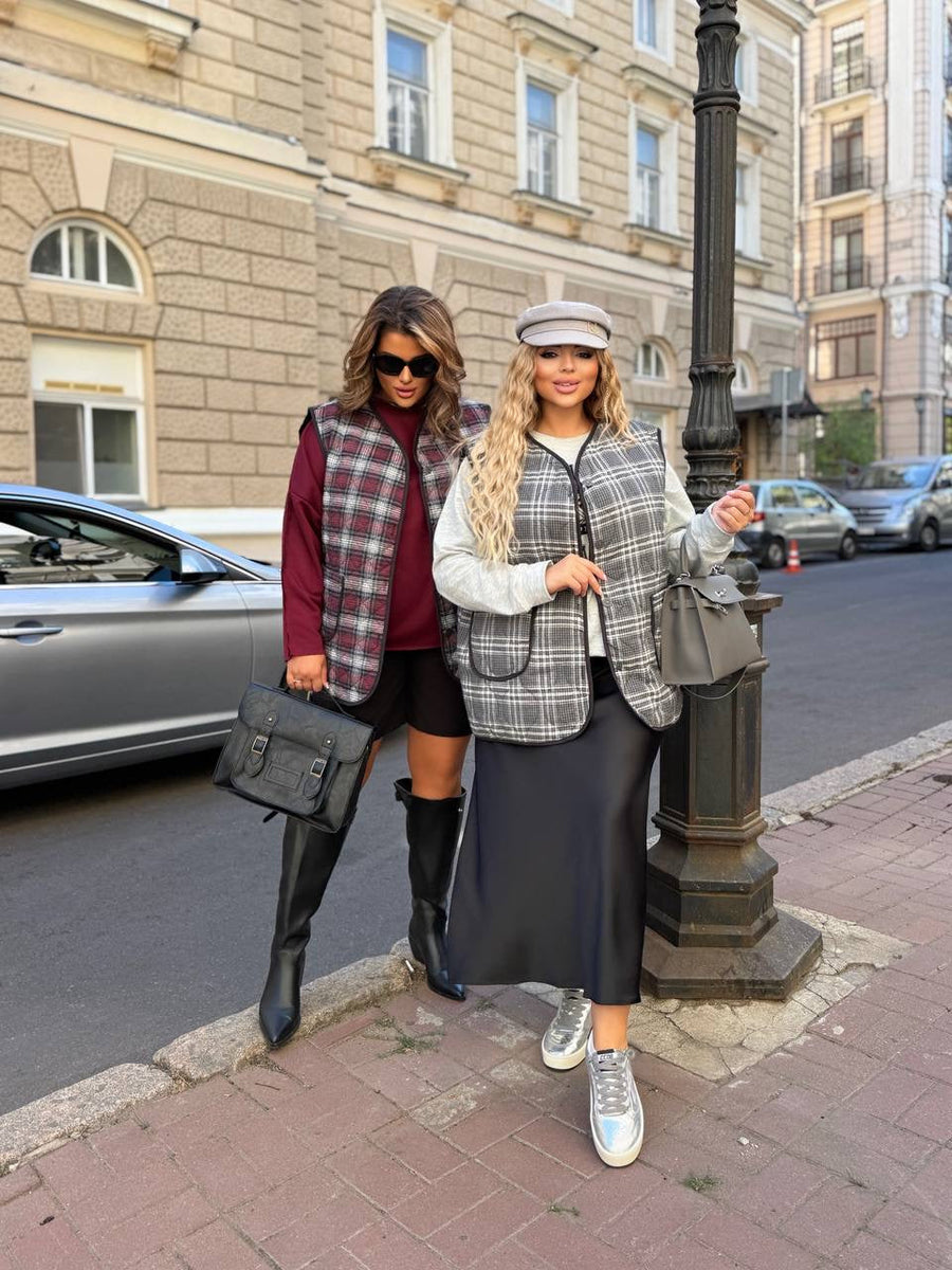 Checkered vest  - Twiggy Shop