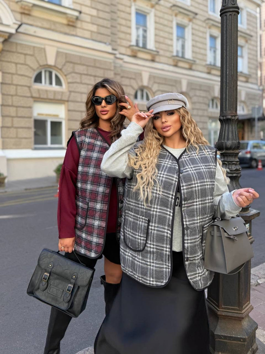 Checkered vest  - Twiggy Shop