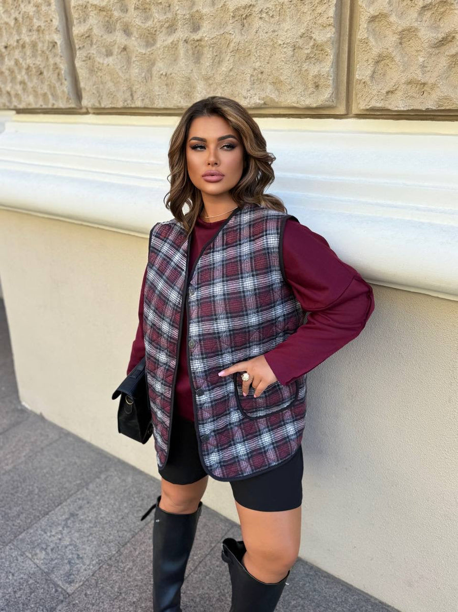Checkered vest  - Twiggy Shop