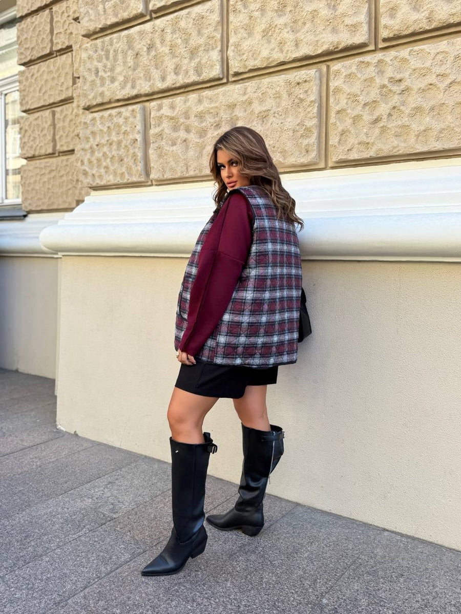 Checkered vest  - Twiggy Shop