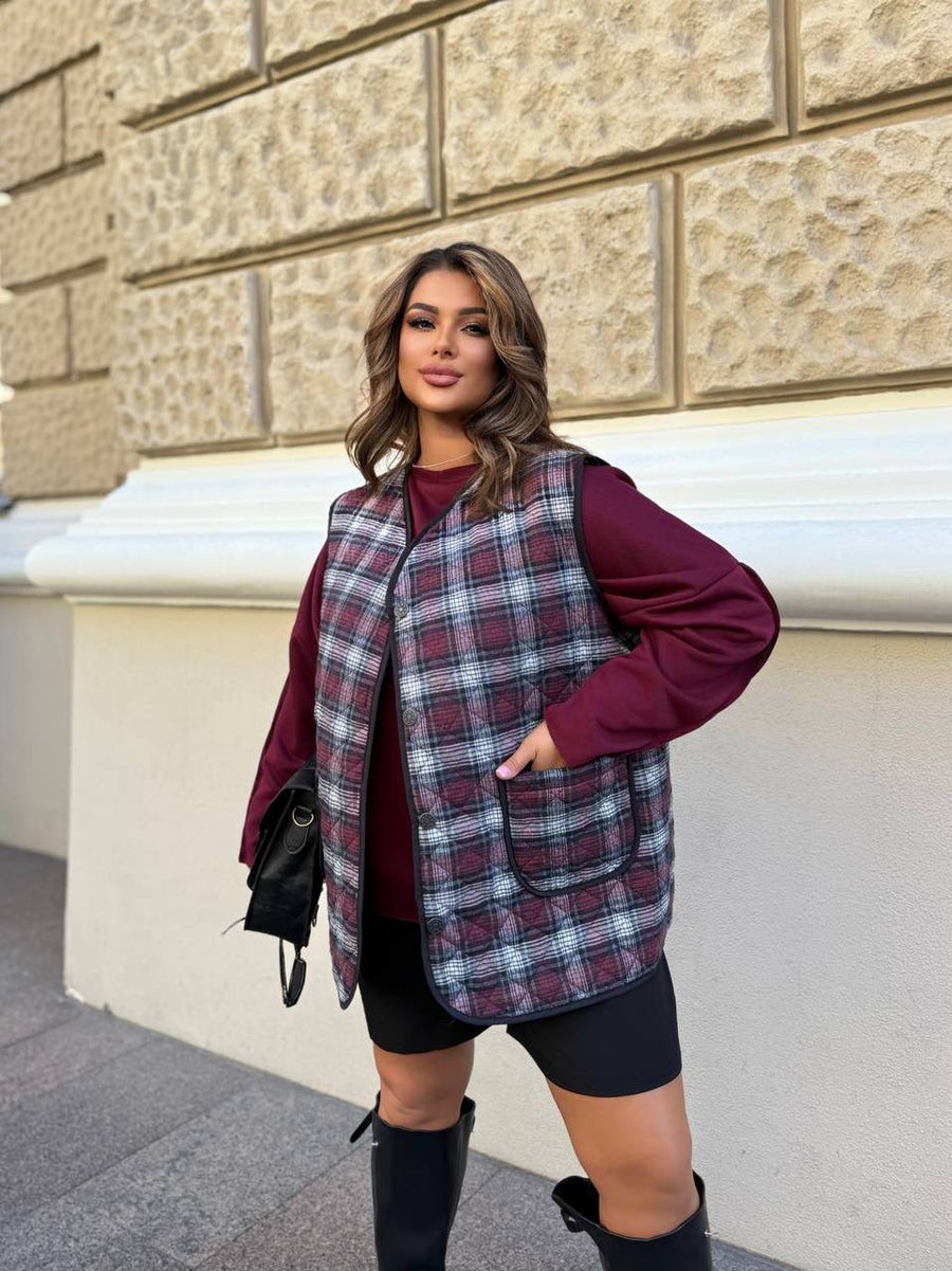 Checkered vest  - Twiggy Shop