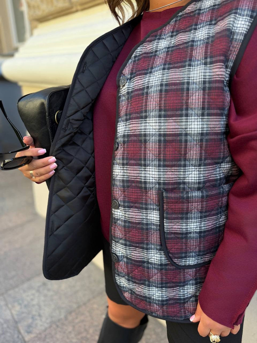 Checkered vest  - Twiggy Shop