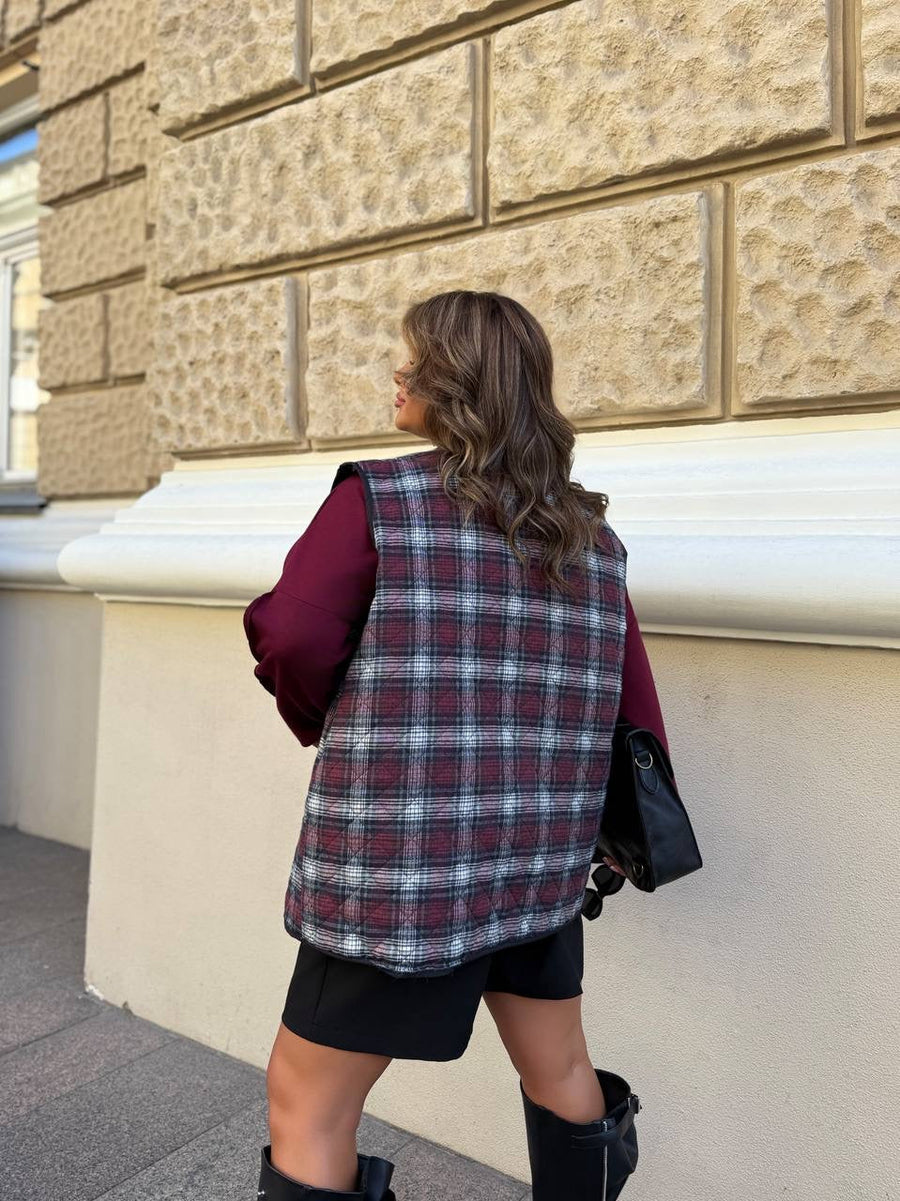 Checkered vest  - Twiggy Shop