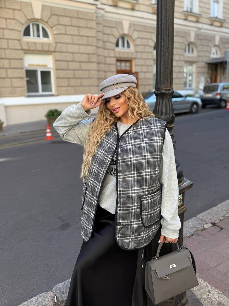 Checkered vest  - Twiggy Shop