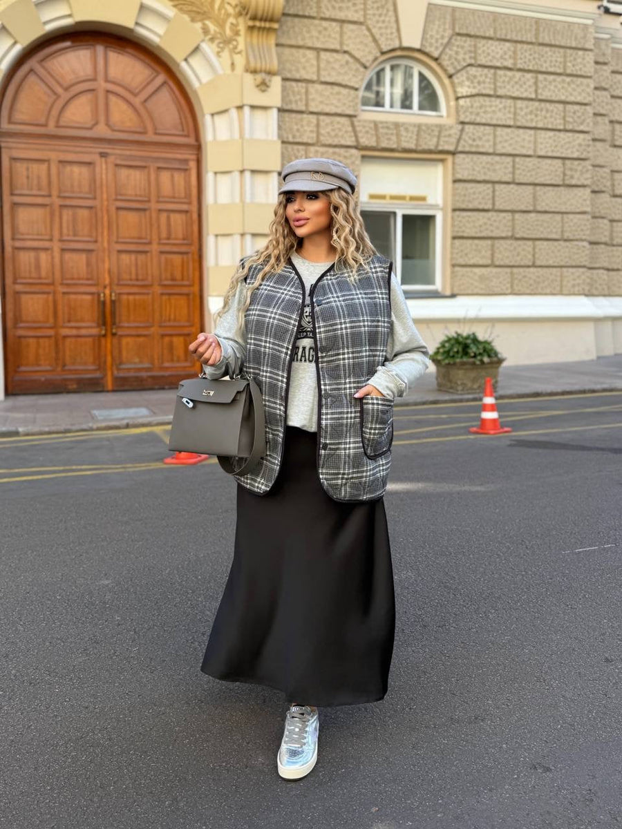 Checkered vest  - Twiggy Shop