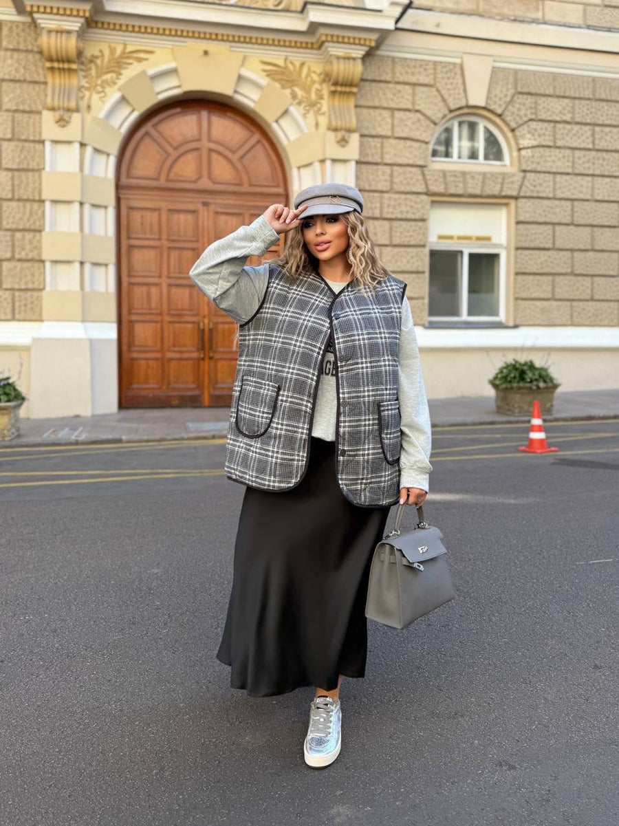 Checkered vest  - Twiggy Shop