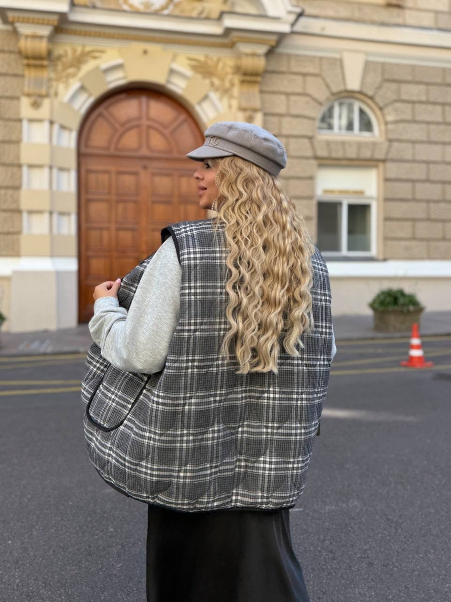 Checkered vest  - Twiggy Shop