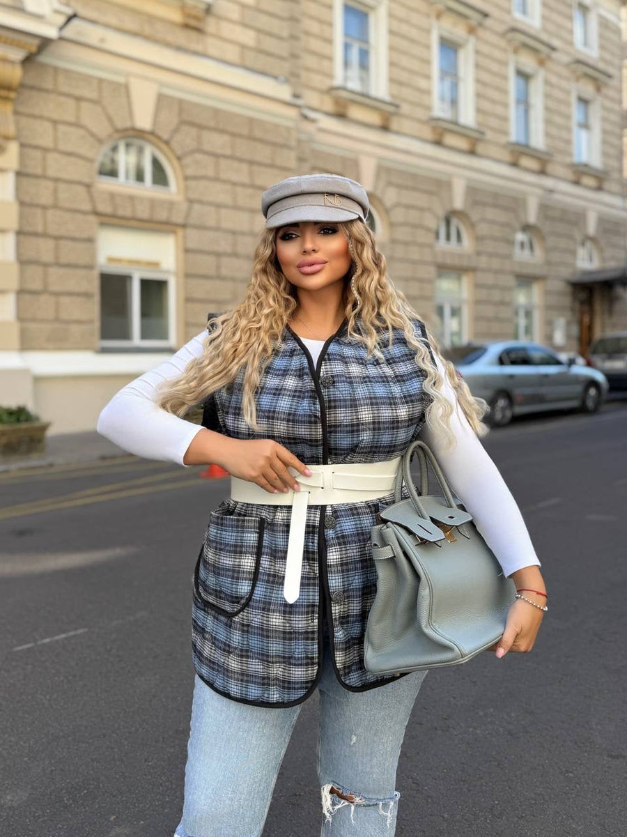 Checkered vest  - Twiggy Shop
