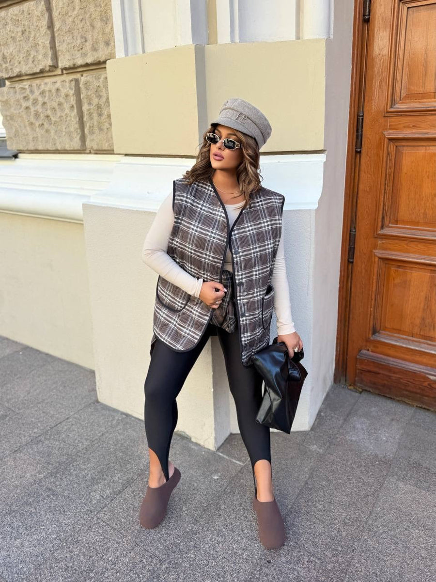Checkered vest  - Twiggy Shop