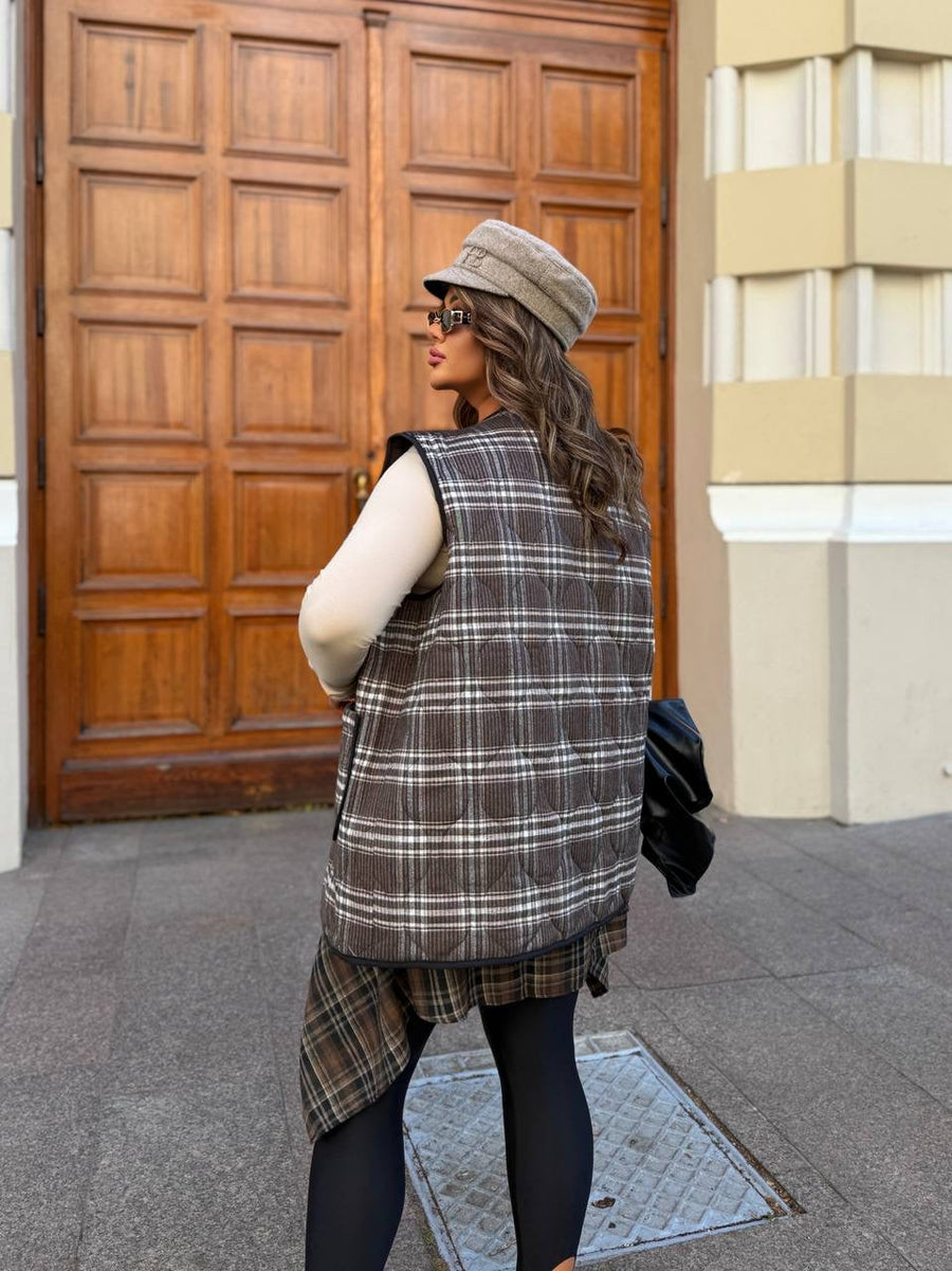 Checkered vest  - Twiggy Shop