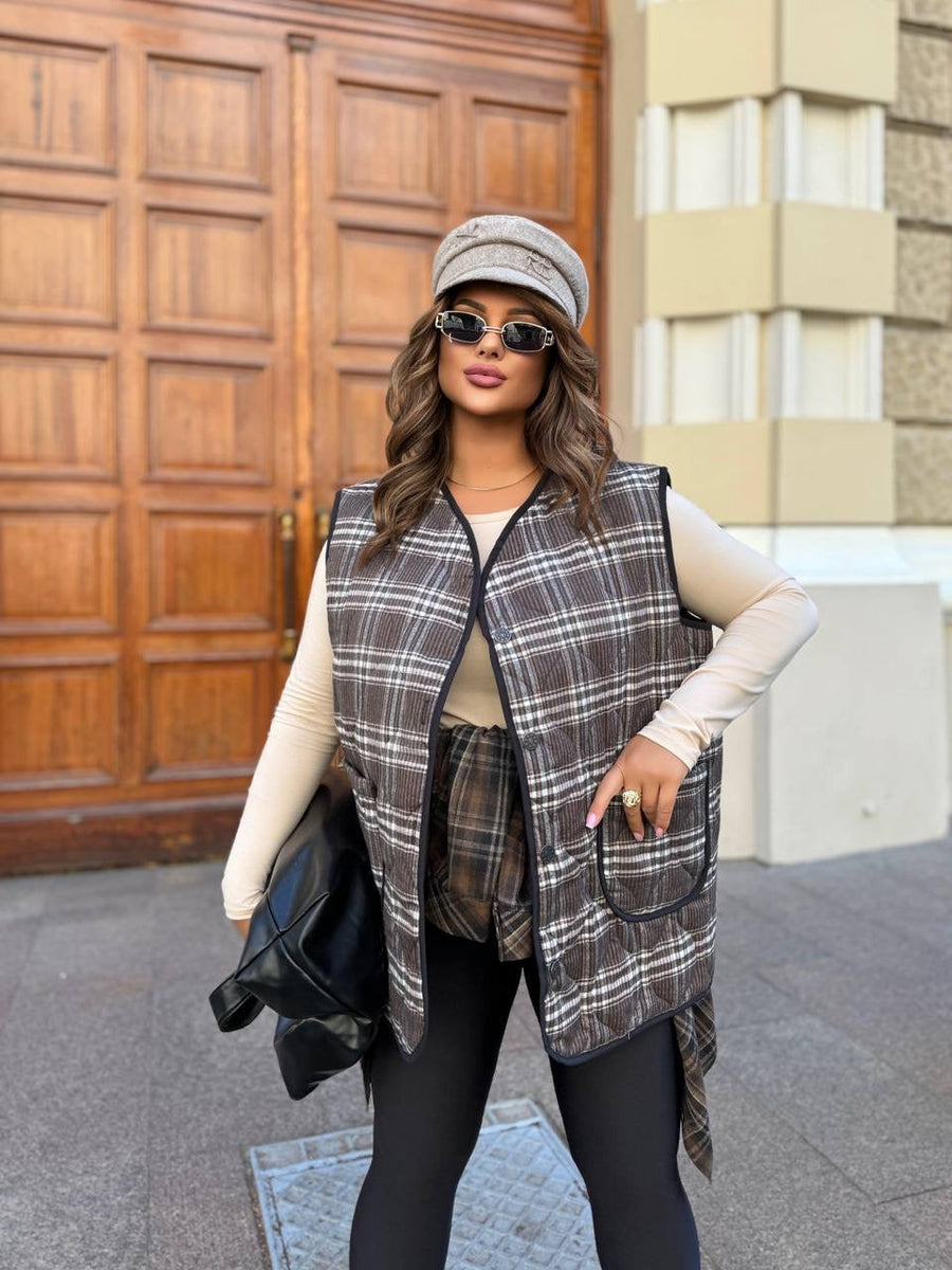 Checkered vest  - Twiggy Shop