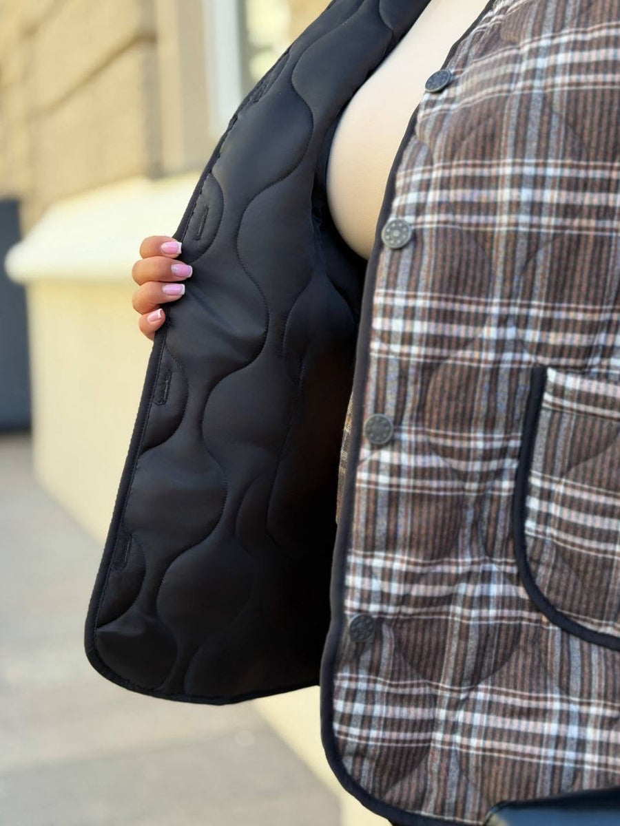 Checkered vest  - Twiggy Shop