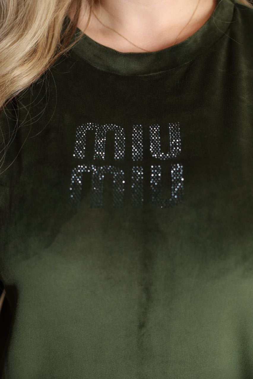 Velvet set with stones  - Twiggy Shop