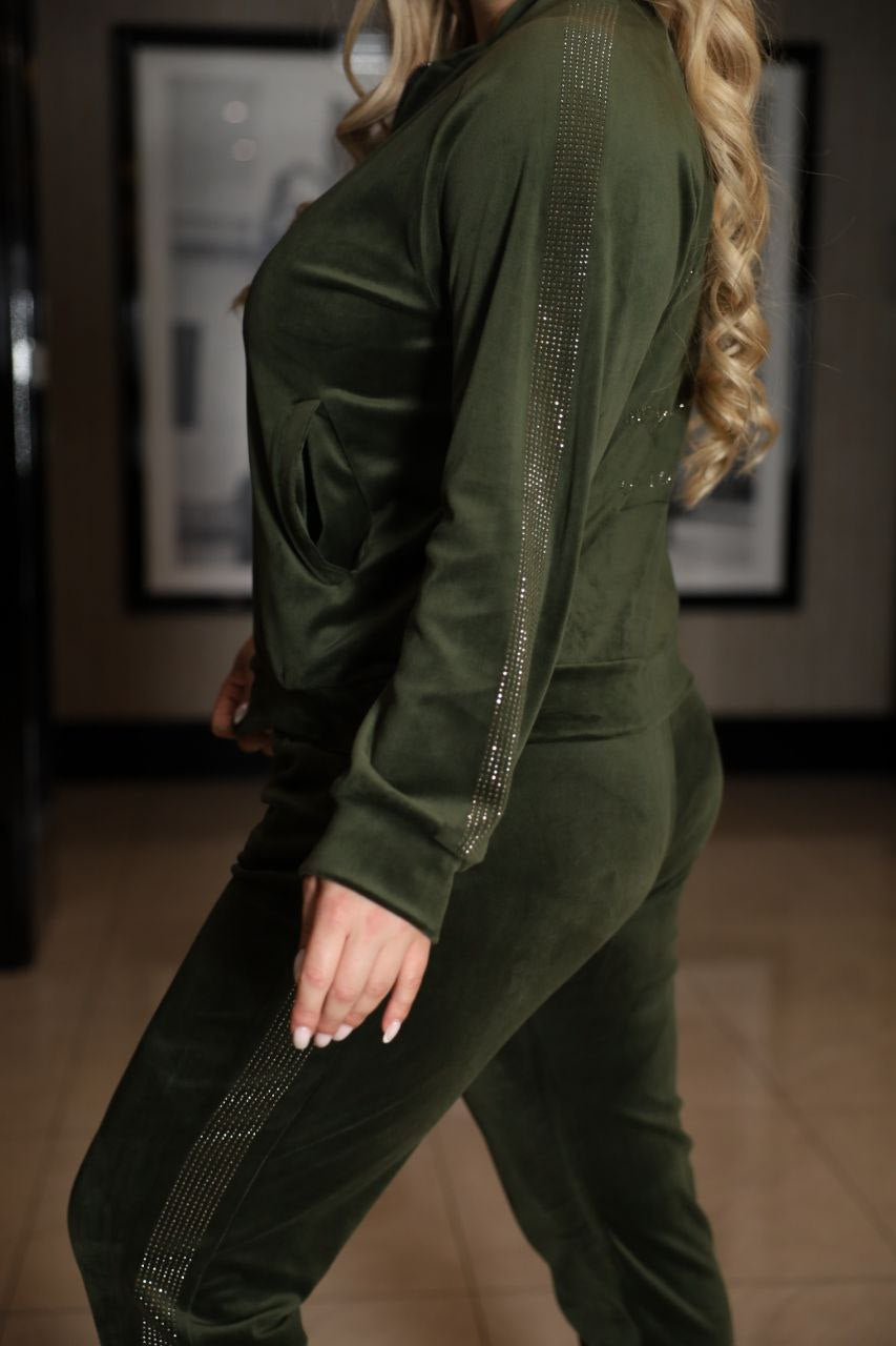 Velvet set with a zipper  - Twiggy Shop