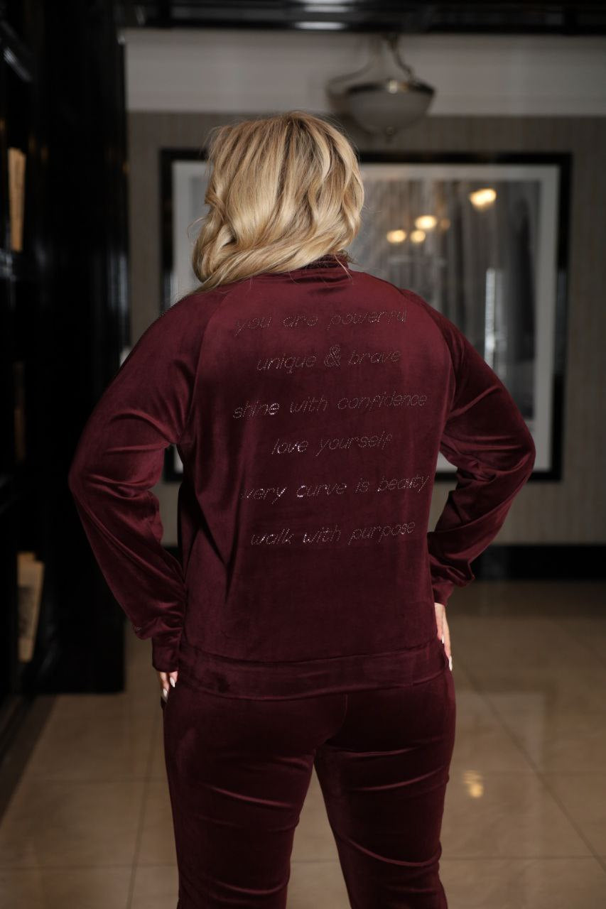 Velvet set with a zipper  - Twiggy Shop