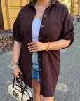 Short muslin shirt dress