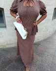 Long Dress with Detachable Peplum Belt