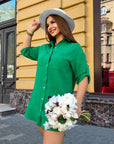 Short muslin shirt dress
