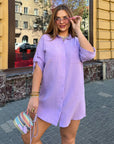 Short muslin shirt dress