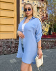 Short muslin shirt dress