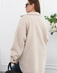 Short astrakhan blazer-style coat