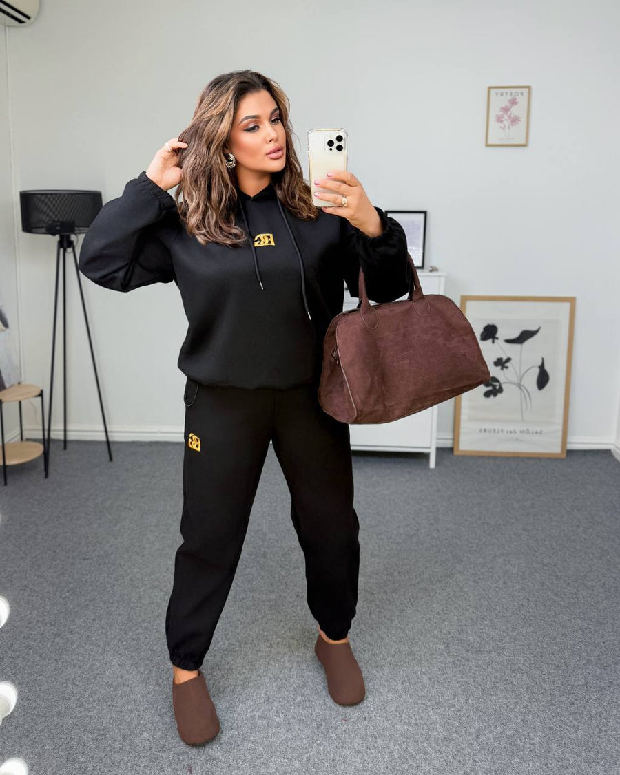 Velour set with embroidery  - Twiggy Shop