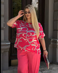 Printed blouse set