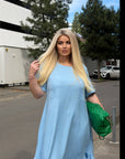 Loose-fit dress with ruffles
