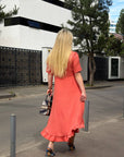 Loose-fit dress with ruffles