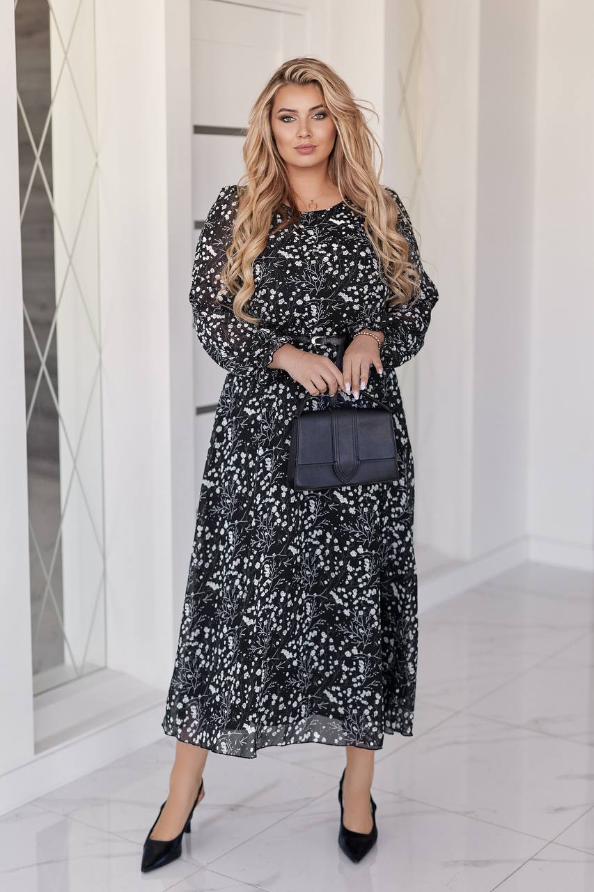 Flared chiffon dress  - Twiggy Shop