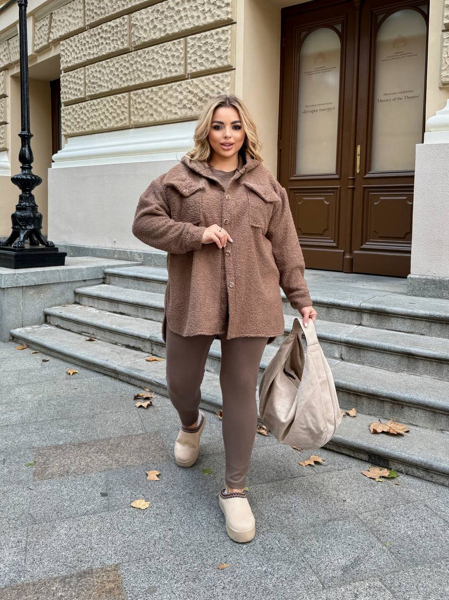 Karakul outer shirt with a hood  - Twiggy Shop