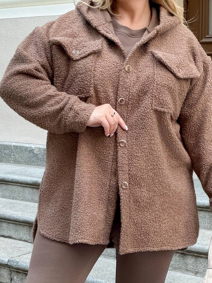 Karakul outer shirt with a hood  - Twiggy Shop