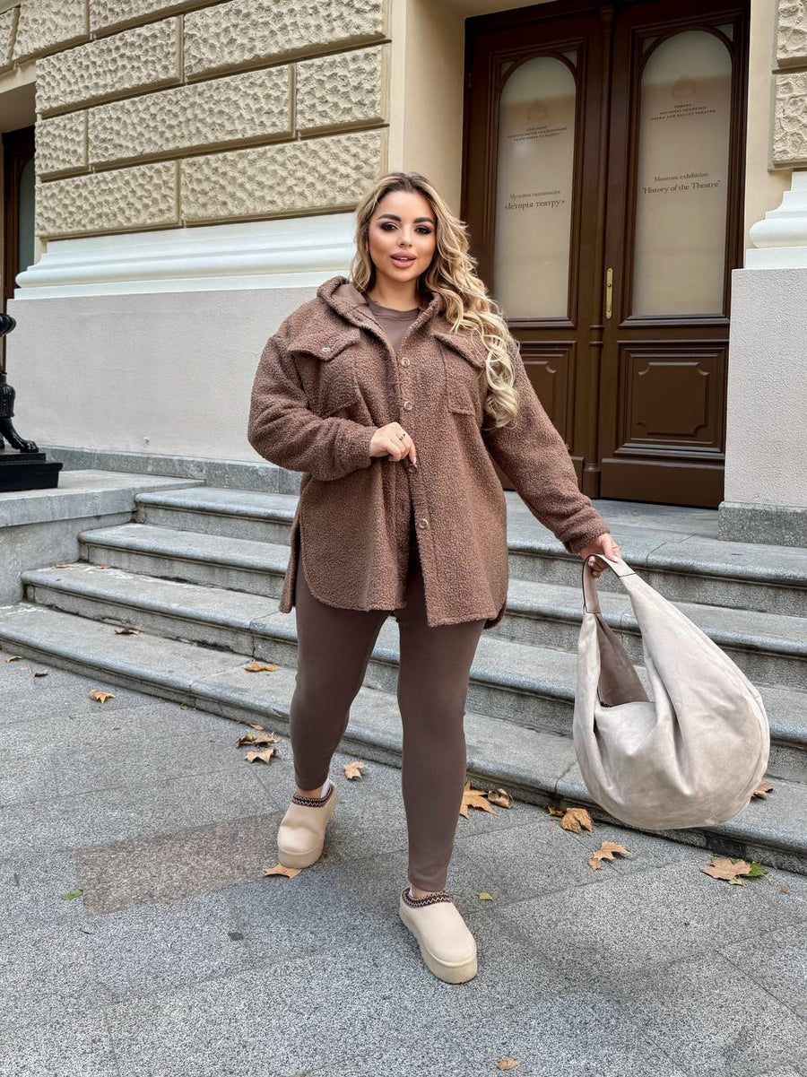 Karakul outer shirt with a hood  - Twiggy Shop