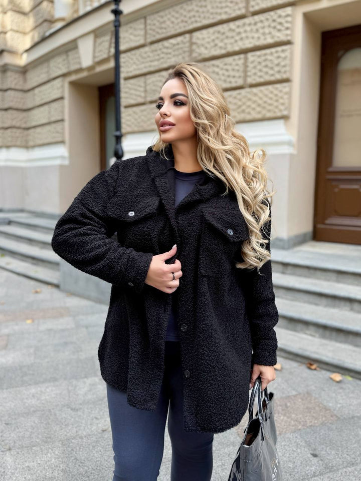 Karakul outer shirt with a hood  - Twiggy Shop