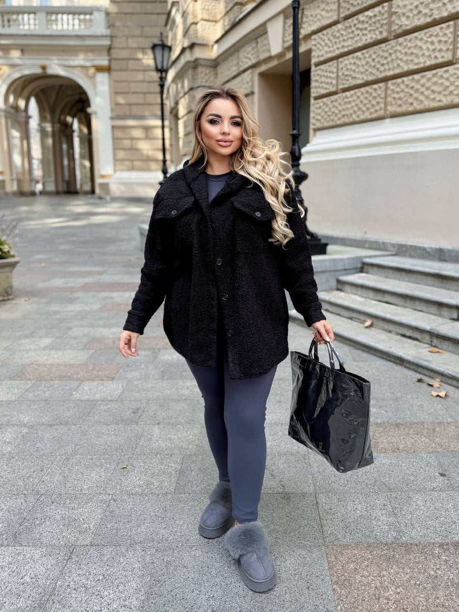 Karakul outer shirt with a hood  - Twiggy Shop