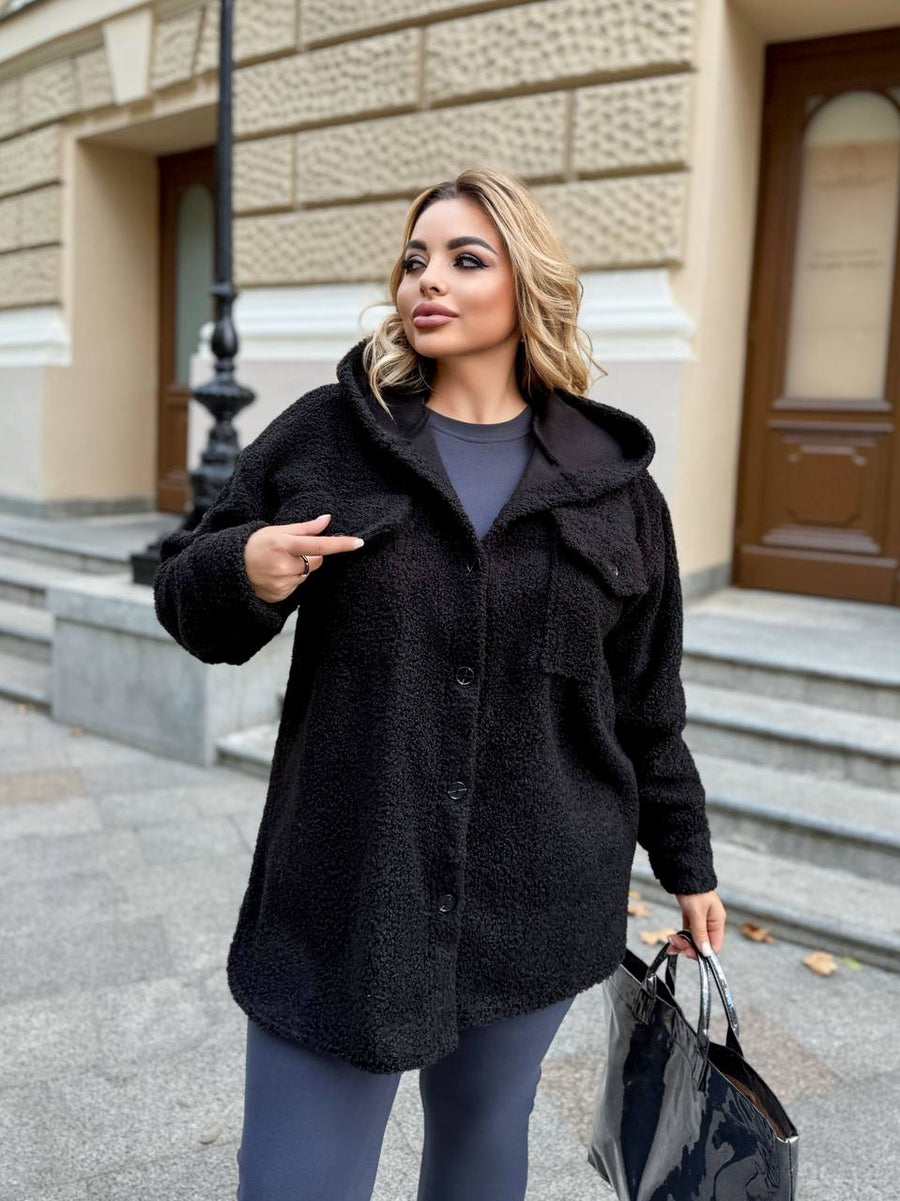 Karakul outer shirt with a hood  - Twiggy Shop