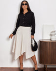 Asymmetric Midi Skirt