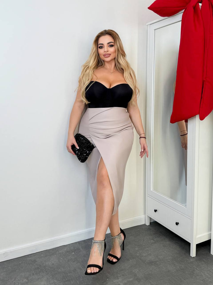 Midi skirt made of faux leather  - Twiggy Shop