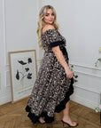 Vestido largo suave con volantes