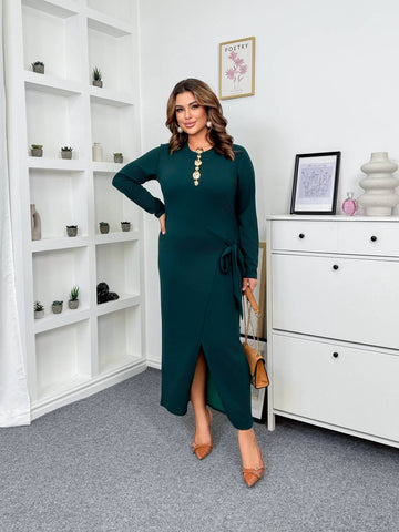 Midi dress with a slit  - Twiggy Shop