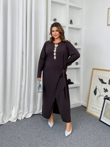 Midi dress with a slit  - Twiggy Shop