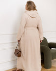 Long cardigan with belt