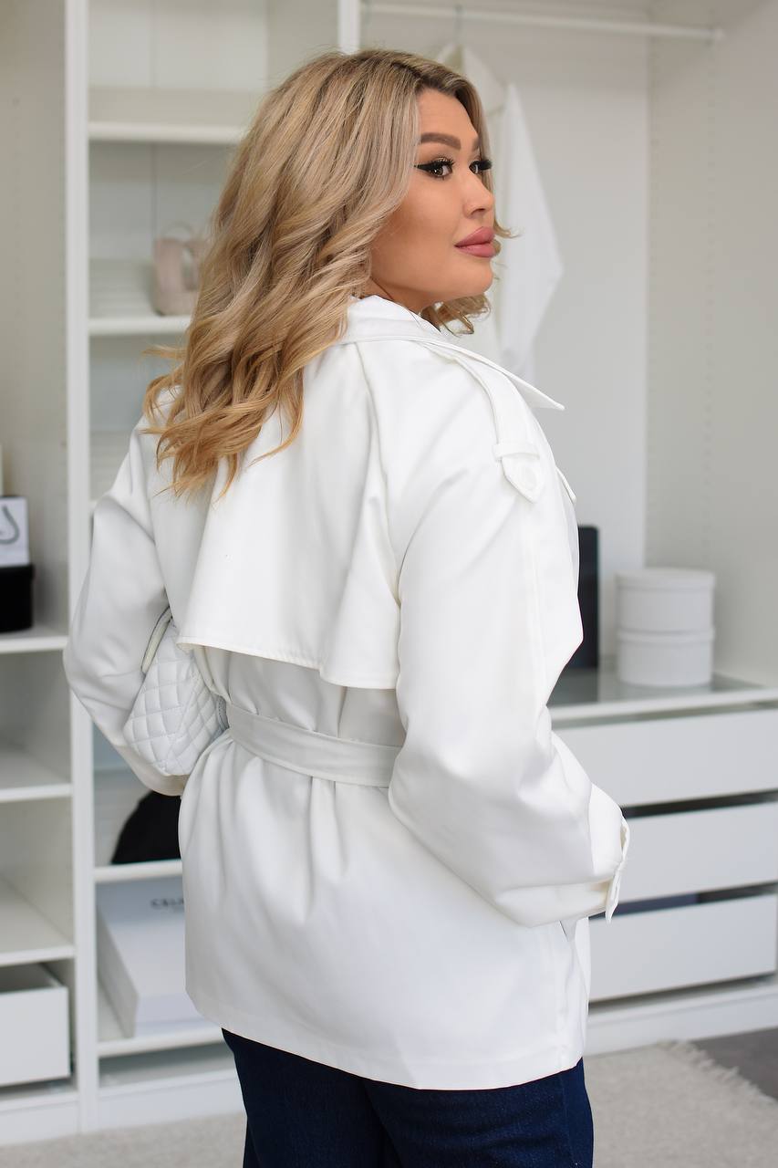 Short trench coat with a belt  - Twiggy Shop