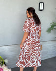 Midi dress with belt