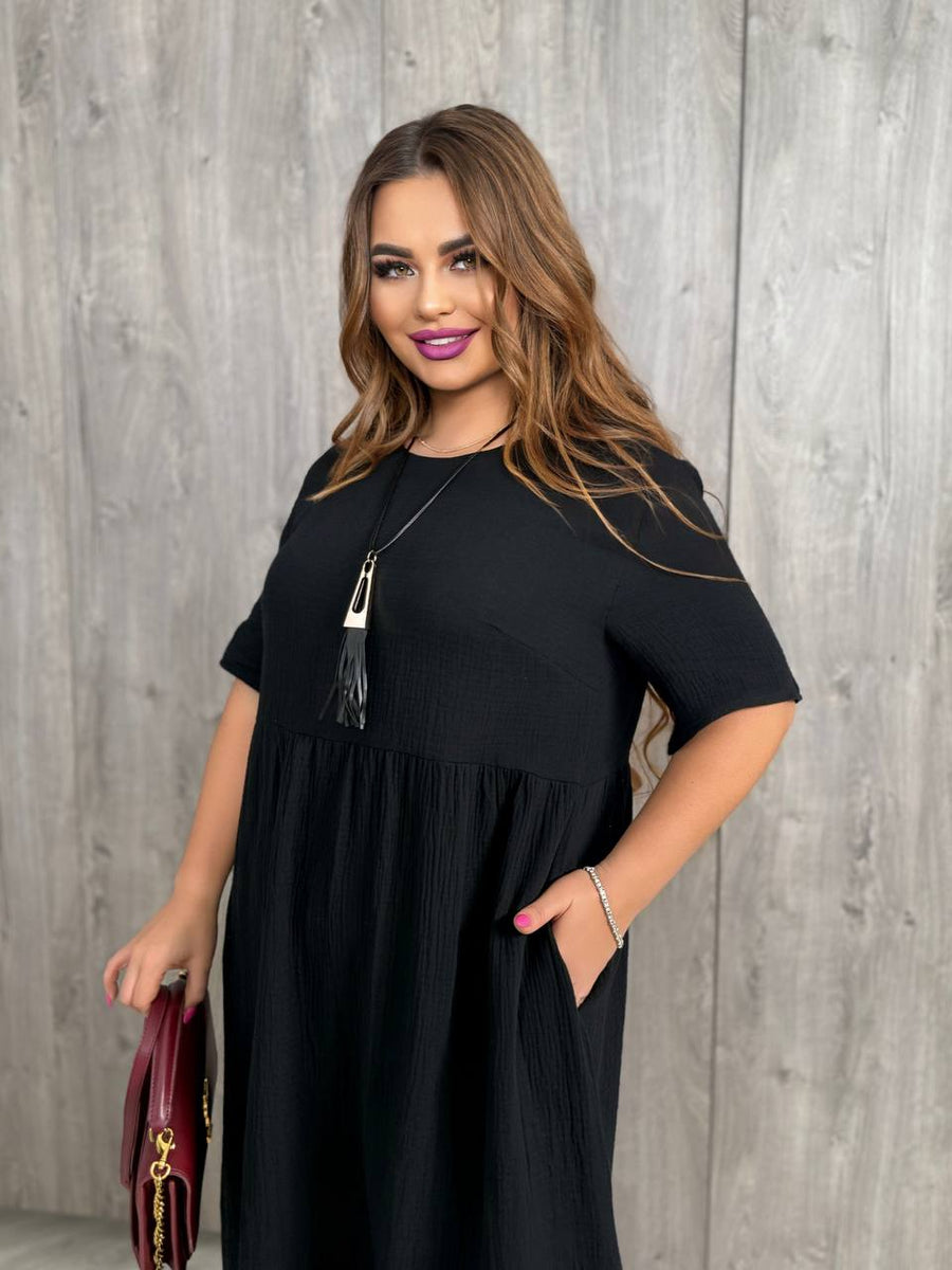 Knee-length cotton dress  - Twiggy Shop