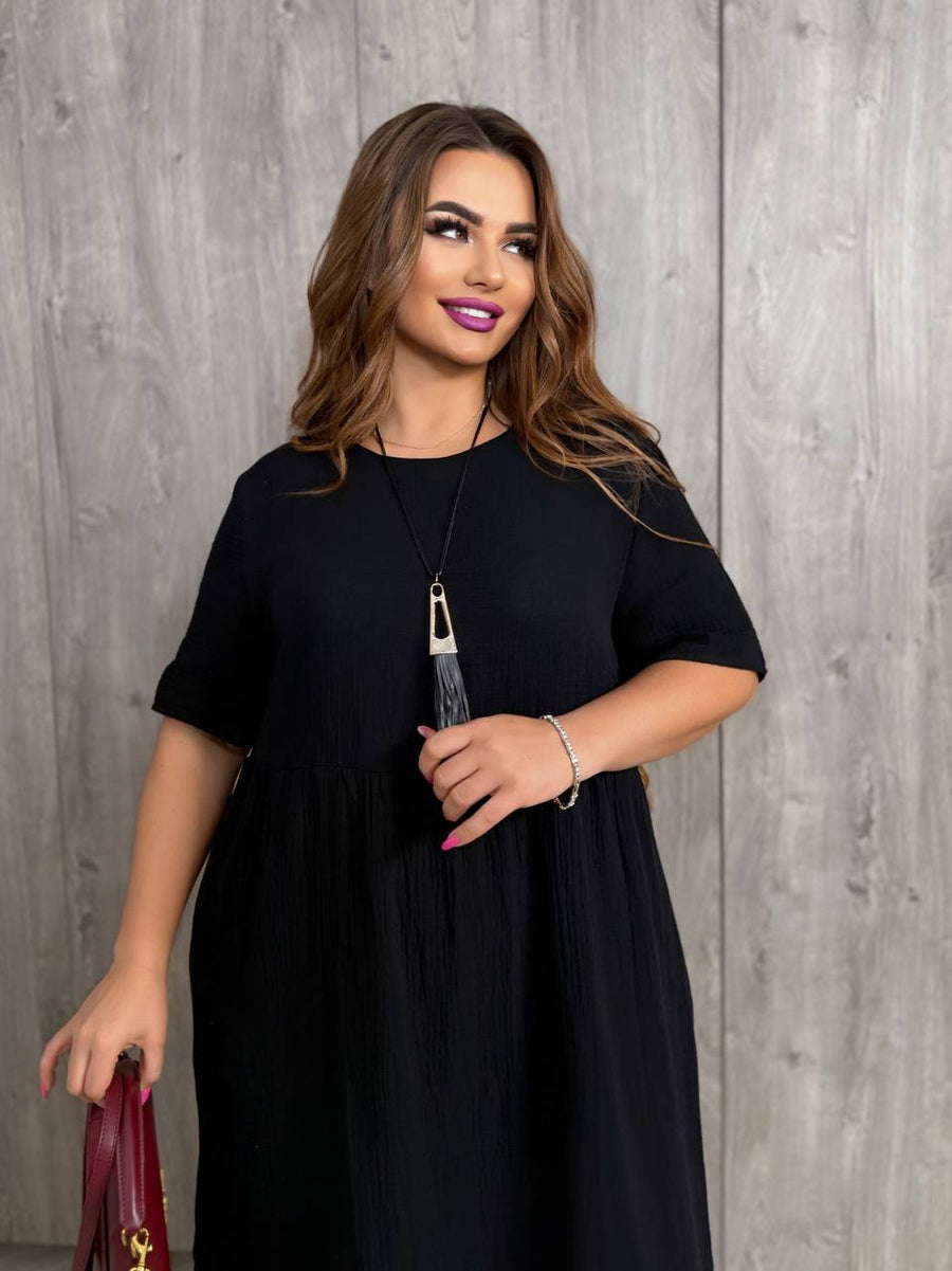 Knee-length cotton dress  - Twiggy Shop