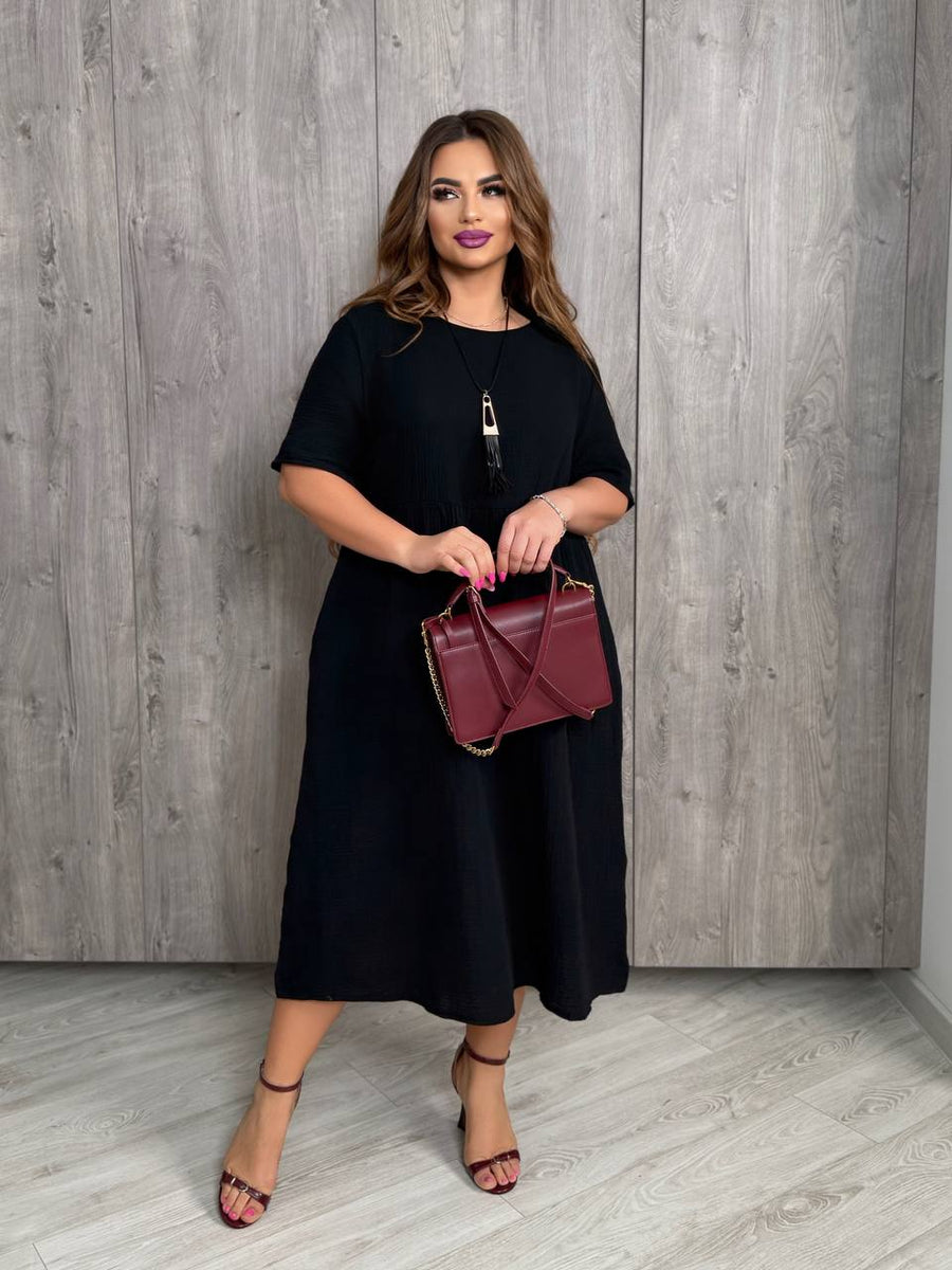 Knee-length cotton dress  - Twiggy Shop