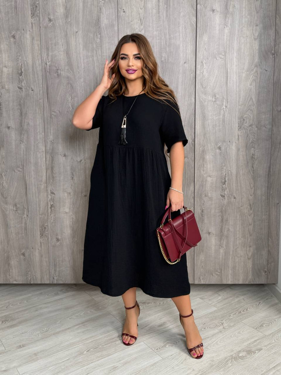 Knee-length cotton dress  - Twiggy Shop