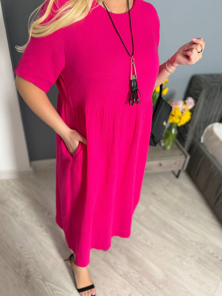 Knee-length cotton dress  - Twiggy Shop