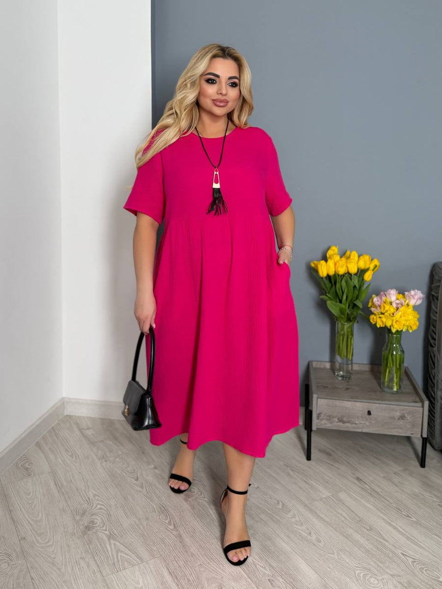 Knee-length cotton dress  - Twiggy Shop